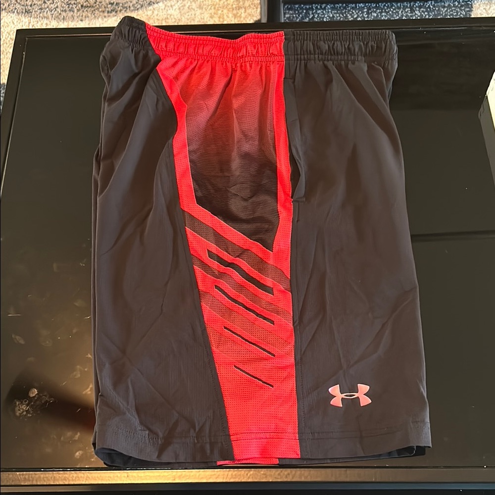 Under Armour Men's Athletic Shorts in Black and Red